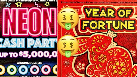 MIX NEON Cash Party Year Of Fortune CA Lottery Ticket Scratchers