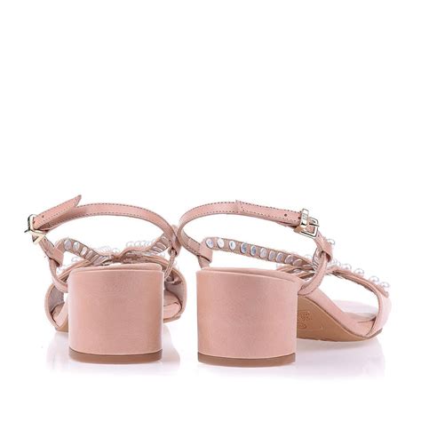 Sandália Salto Médio Nude UZA Shoes Sapatos Femininos