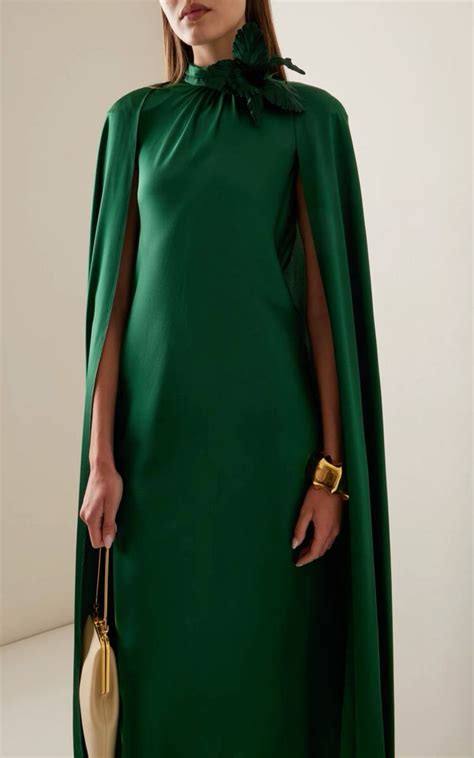 emerald green cape dress  rodarte   maxi dress silk maxi