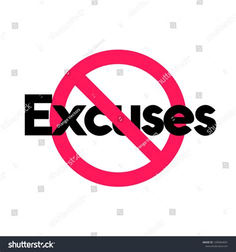 No Excuses Vector Sign Motivational Poster Vetor Stock Livre De