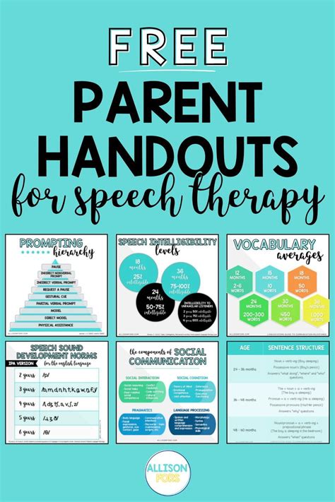 40 Free Speech Therapy Handouts Allison Fors Artofit