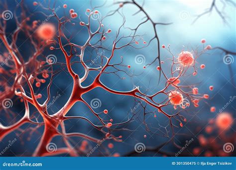 Intricate Illustration Of Human Brain And Neuron Cells With Neural