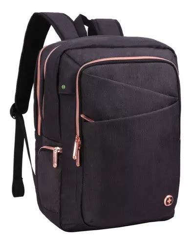 Mochila Urbana Swiss Move Swiss Katy Rose Color Negro Rosa 15L