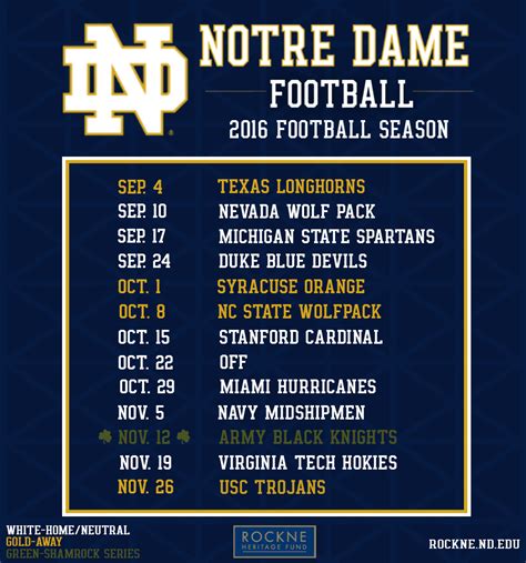 Printable Nd Football Schedule