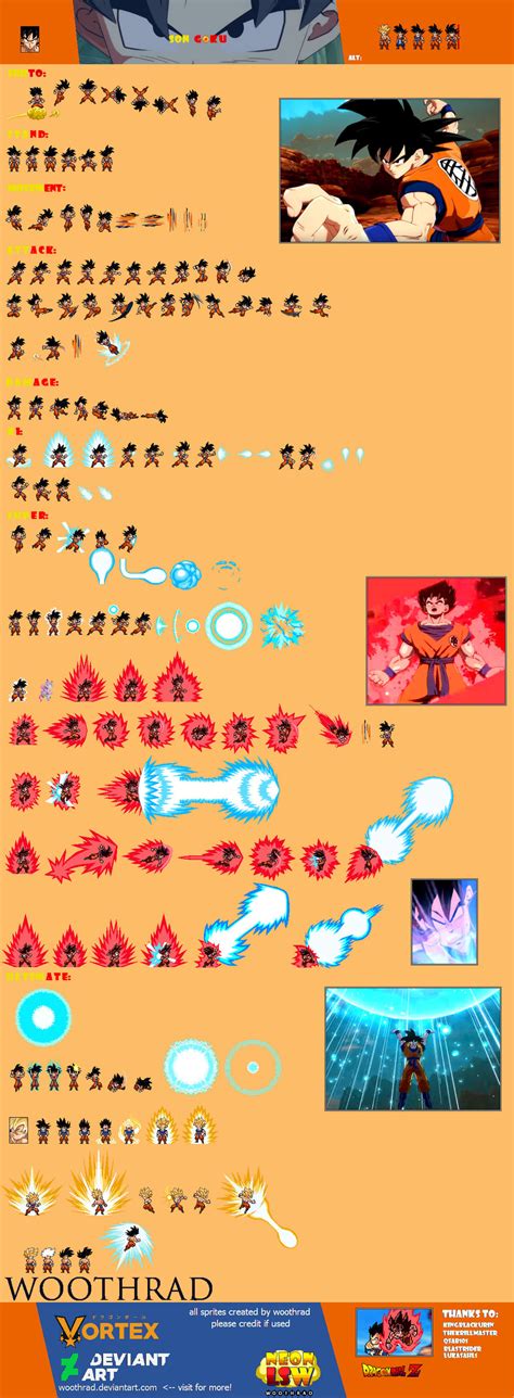 Son Goku (Saiyan Saga) sprite sheet by Woothrad on DeviantArt