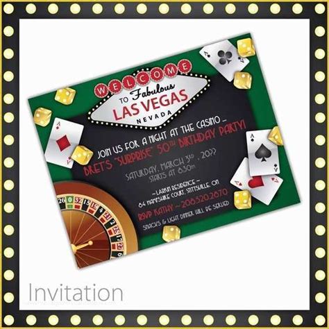 Casino theme Party Invitations Template Free Of Personalised Casino ...