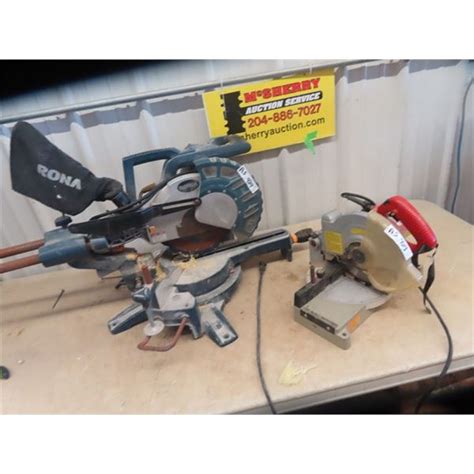 Rona Sliding Mitre Saw And Makita Mitre Saw Mcsherry Auction Service Ltd