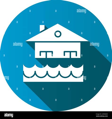 Flood Blue Flat Design Long Shadow Glyph Icon Overflow Of Water