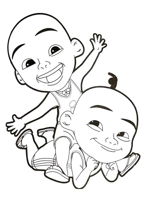 Upin & Ipin coloring pages | Cartoon coloring pages, Coloring pages