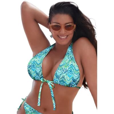 Swimsuits For All Women S Plus Size Innovator Multi Way Triangle Bikini Top Coastal