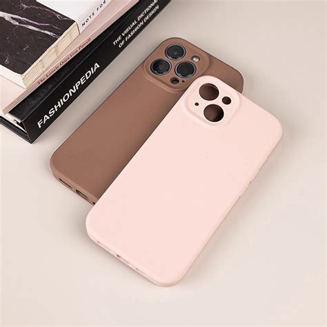 For iPhone 13 Pure Color Liquid Silicone Fine Pore Phone Case (Creamy ...