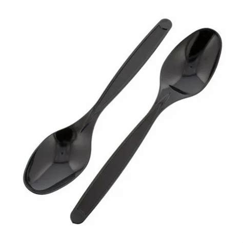 Black Disposable Plastic Spoon For Event And Party Supplies Size