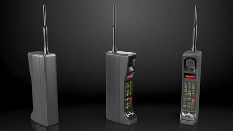 Motorola Dynatac 8500x Vintage Mobile Phone 3d Model 34 3ds Blend