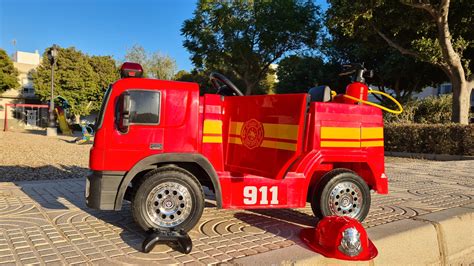 Camión De Bomberos 12 Voltios Infantil Rc Con Accesorios Incluidos