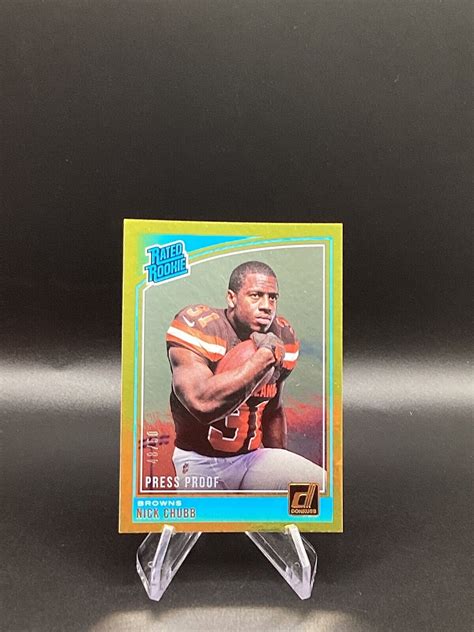 Panini Donruss Gold Press Proof Nick Chubb Rated Rookie