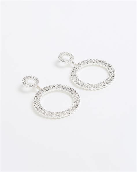 Silver Open Circle Earrings River Island