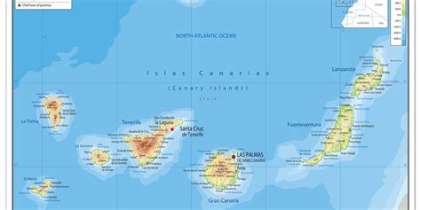 Canary Islands Physical Map– I Love Maps