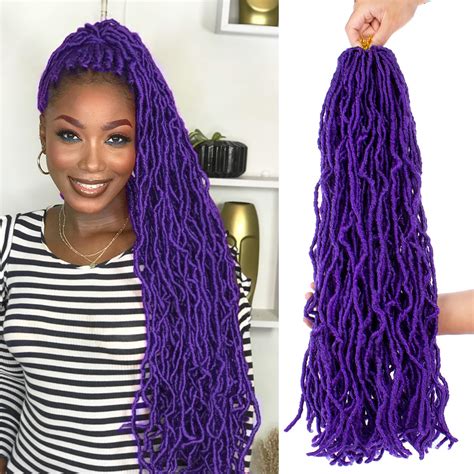 Buy Leeven Purple Soft Locs Inch Packs Distressed Faux Locs