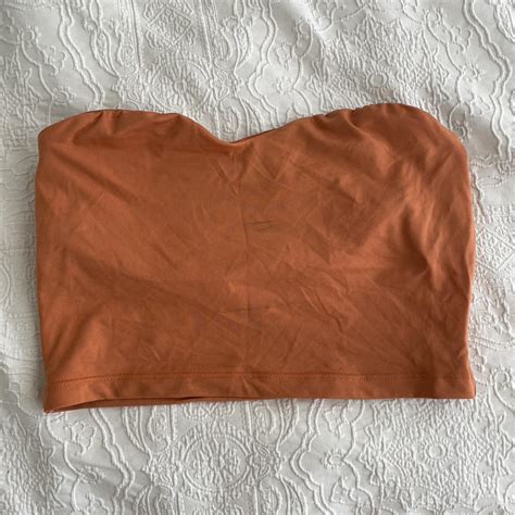 Kookai Dark Orange Boob Tube Crop Size 2 Depop