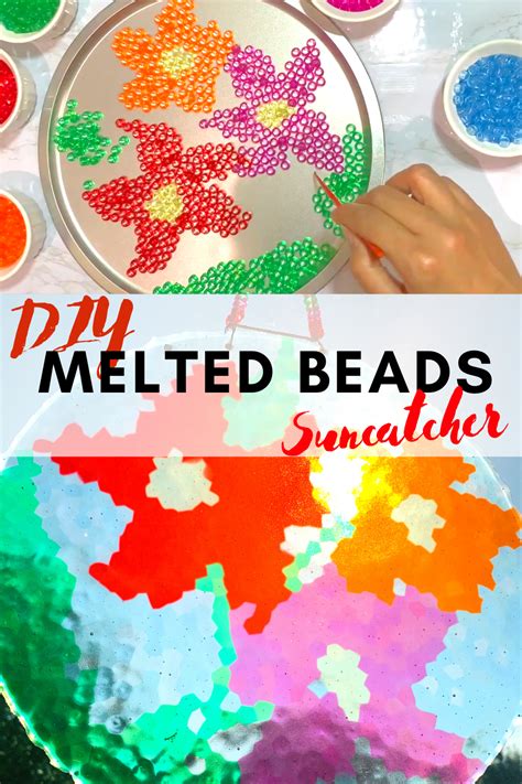 DIY MELTED BEADS SUNCATCHER Melted Bead Suncatcher Melting Beads