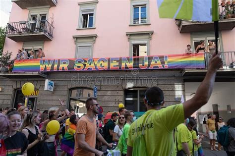 Zurich Switzerland September People At The Gay Pride