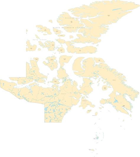 Nunavut Territory Fit Together Style Map In Adobe Illustrator Format