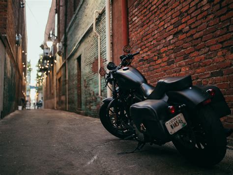 Pap Is De Parede Harley Davidson Vis O Traseira Da Moto Negra Caminho