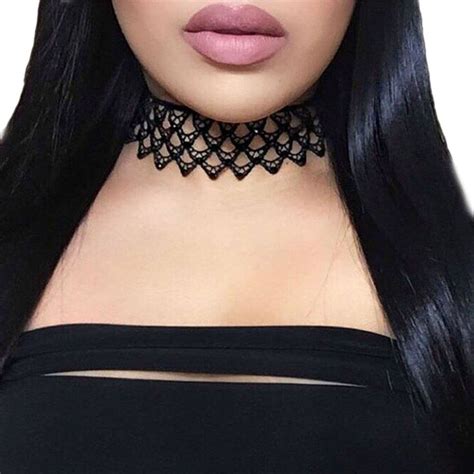 Black Lace Choker Necklace High Fashion Choker Kim Kardashian Statement