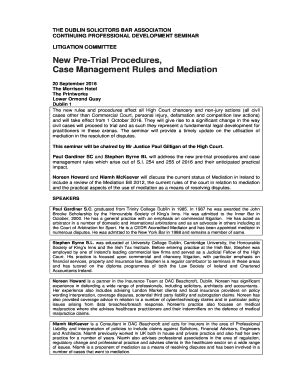 Fillable Online Dsba New Pre Trial Procedures Case Management Rules