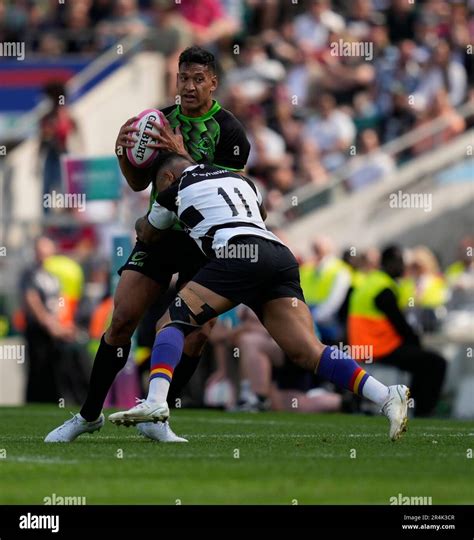 London UK 28 May 2023 Tevia Li Barbarians Makes Tackle During The