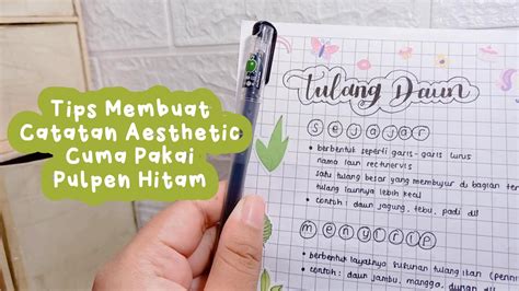 Tips Membuat Catatan Aesthetic Cuma Pakai Pulpen Hitam YouTube