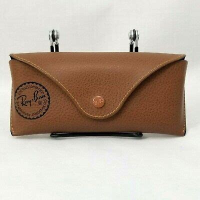 Ray Ban Brown Tan Leather Case for Aviator Sunglasses Travel Carry Case ...