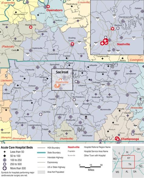 Map 1 16 Hospital Service Areas Assigned To The Nashville TN Hospital