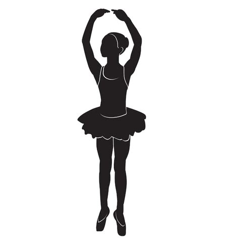 Silueta Aislada Vectorial De Una Bailarina Bailarina De Ballet Vector