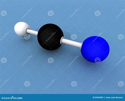 Hydrogen cyanide molecule stock illustration. Illustration of chemical ...