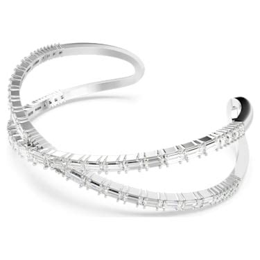 Hyperbola Cuff Infinity White Rhodium Plated Swarovski