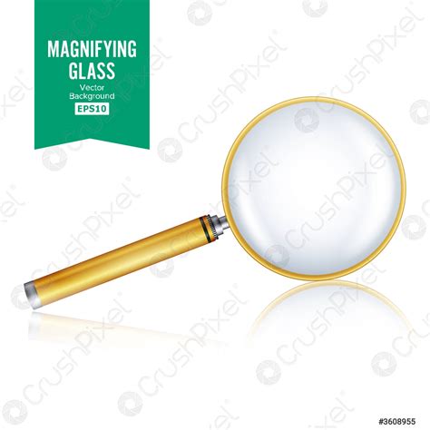 Realistic Magnifying Glass Vector Isolated On White Background, With ...