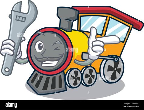 Mechanic train mascot cartoon style Stock Vector Image & Art - Alamy