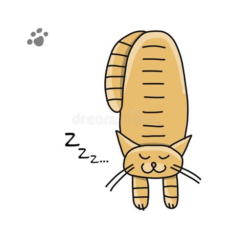 Cute Sleeping Cat, Sketch For Your Design Stock Vector - Illustration ...