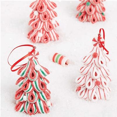 RAZ Imports - Ribbon Candy Tree Ornaments - Set of 4