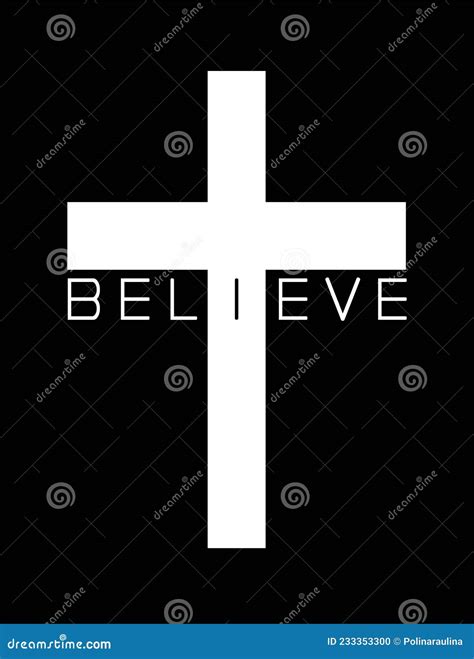 Christian Calligraphy Believe Stock Vector Illustration Of Church