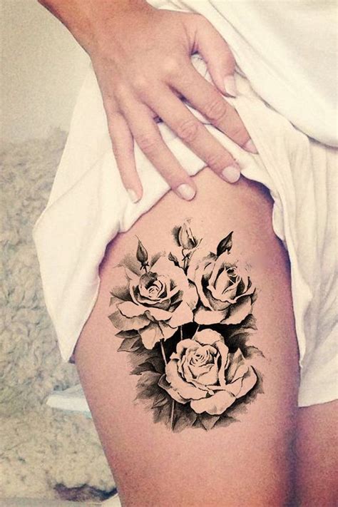 45 Stunning Rose Thigh Tattoo Designs Ideas