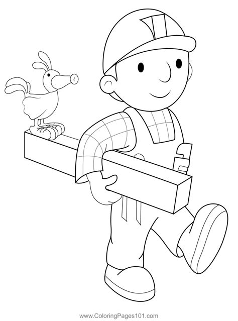 Bob The Builder Walking Coloring Page for Kids - Free Bob the Builder ...