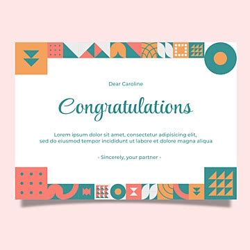 Congratulations Greeting Card Template In Elegant Style With Neo ...