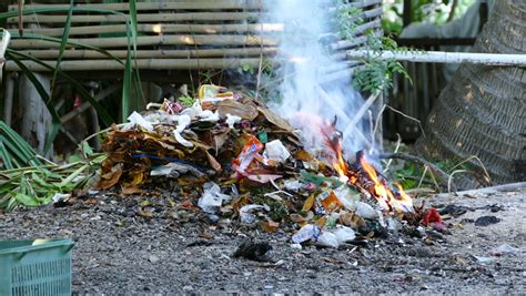 Close Up From Burning Garbage Stock Footage Video 100 Royalty Free