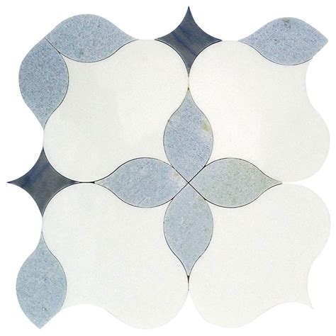 Water Jet Mosaic Mj Blue Blazingstar White Thassos Blue Celeste Azul