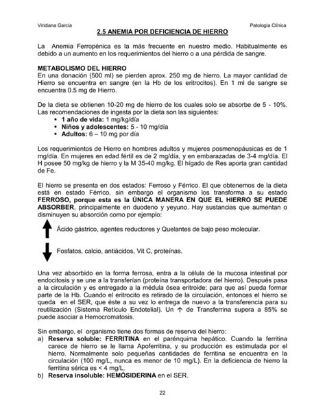 2 5 Anemia Por Deficiencia De Hierro