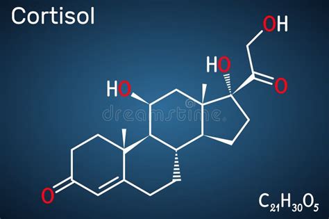 Cortisol Hydrocortisone Steroid Molecule Chemical Structure The Dark