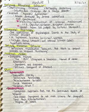 Abnormal Psychology Lecture And Textbook Notes 1 Statistical