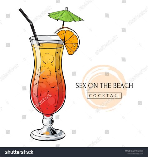 Cocktail Sex On Beach Hand Drawn Stock Vector Royalty Free 2045727023 Shutterstock